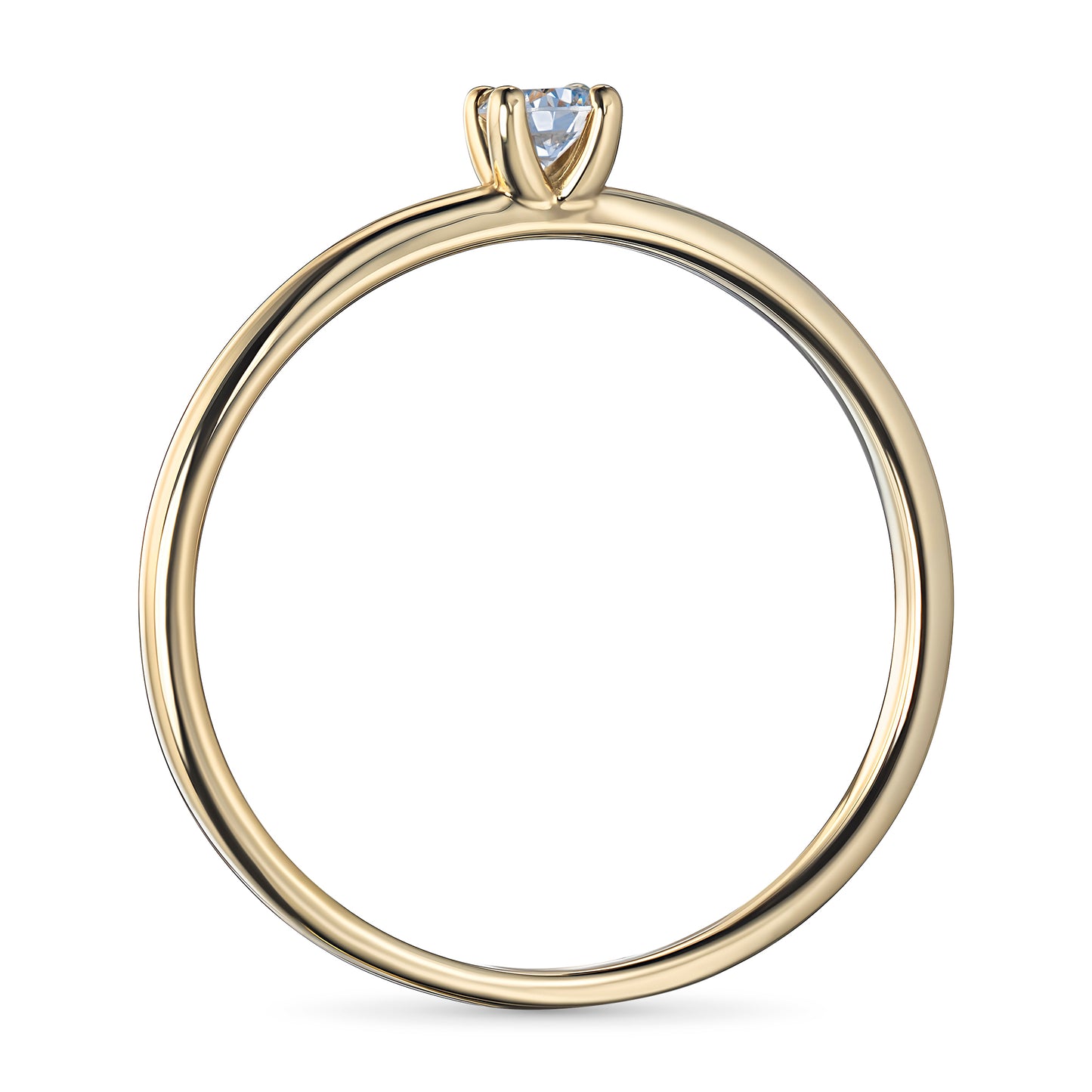 14K Yellow Gold Ring with Natural Diamonds 0.110 CT.TW