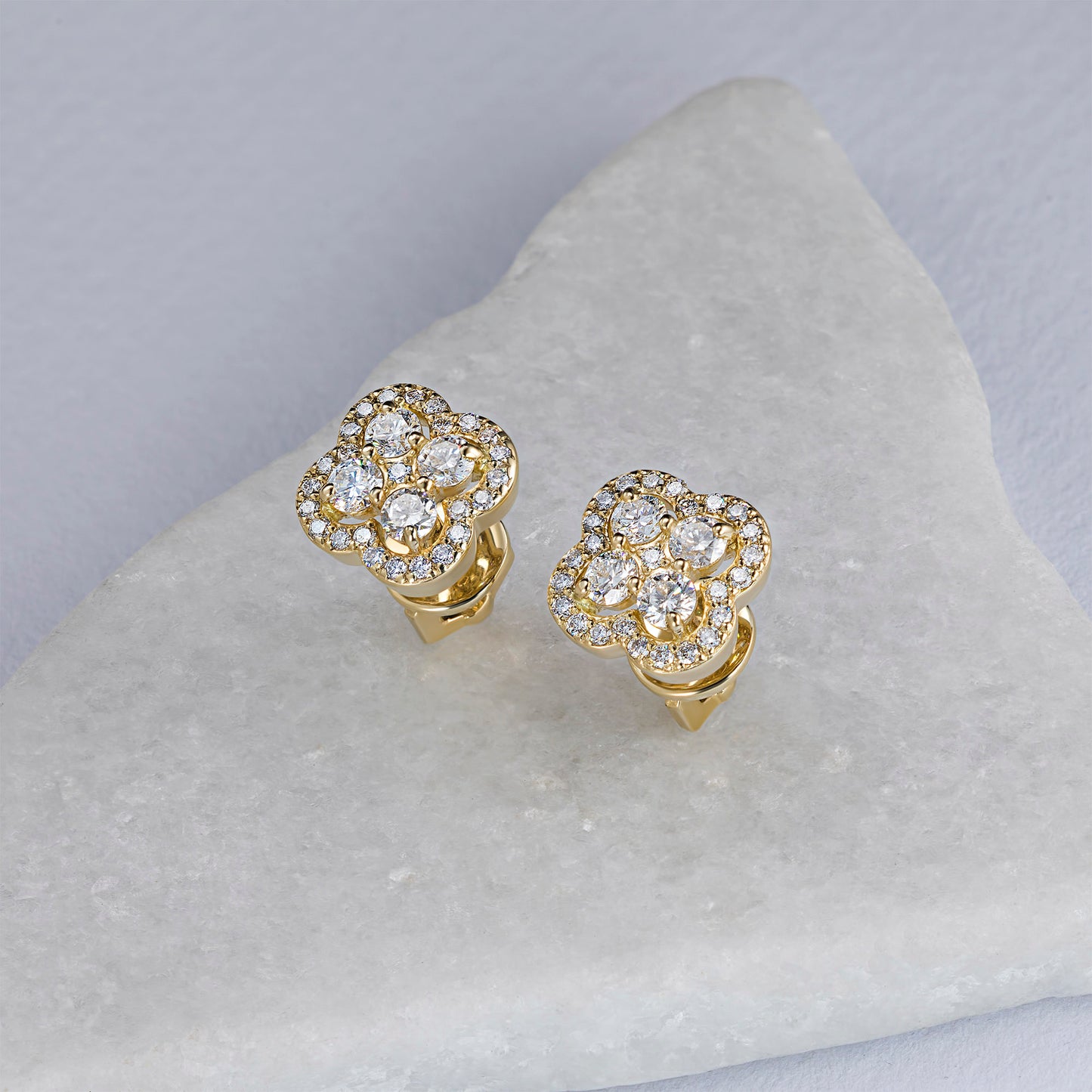 14K Yellow Gold Earring Studs with Lab-Created Diamonds 21.730 CT.TW