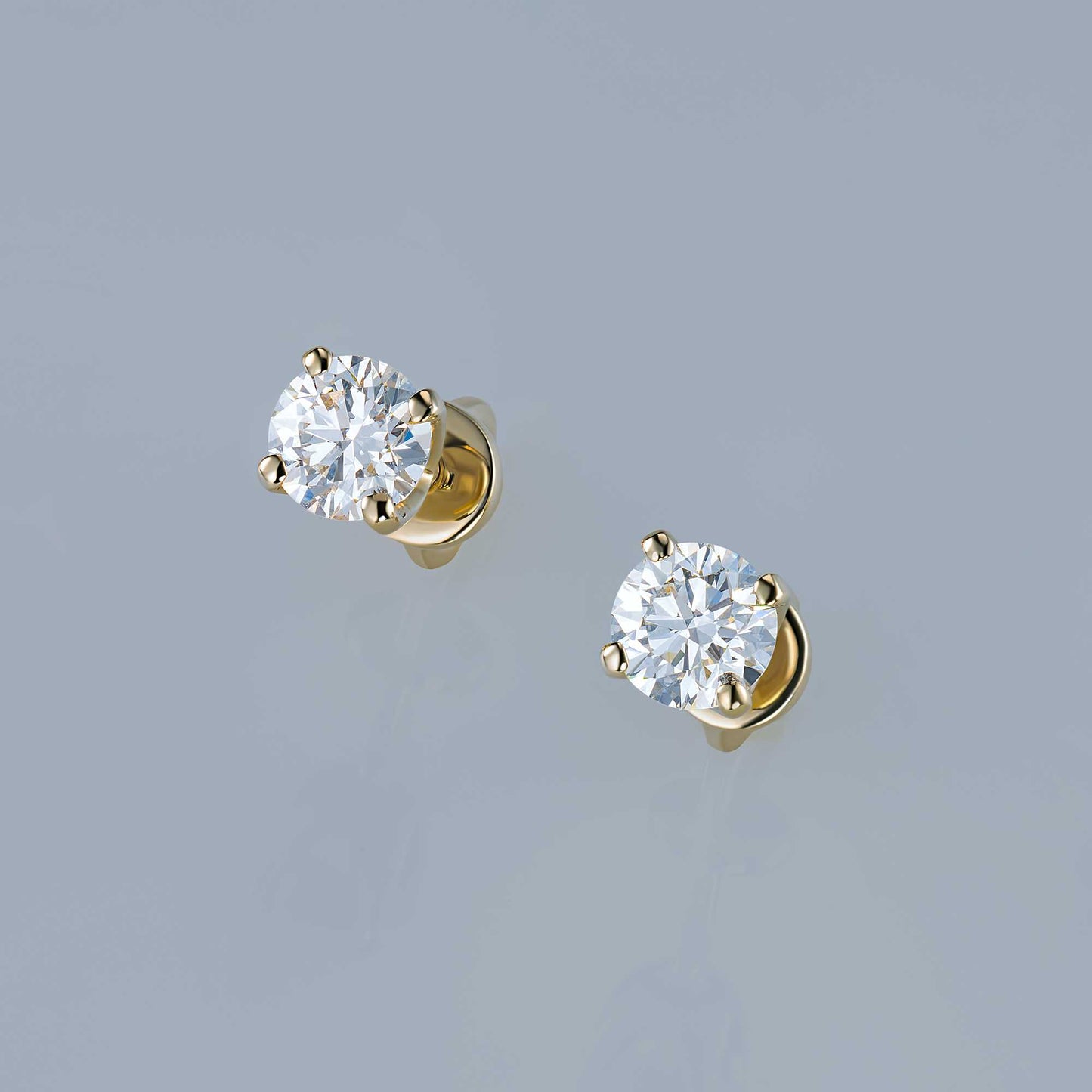 14K Yellow Gold Earring Studs with Lab-Created Diamonds 4.400 CT.TW