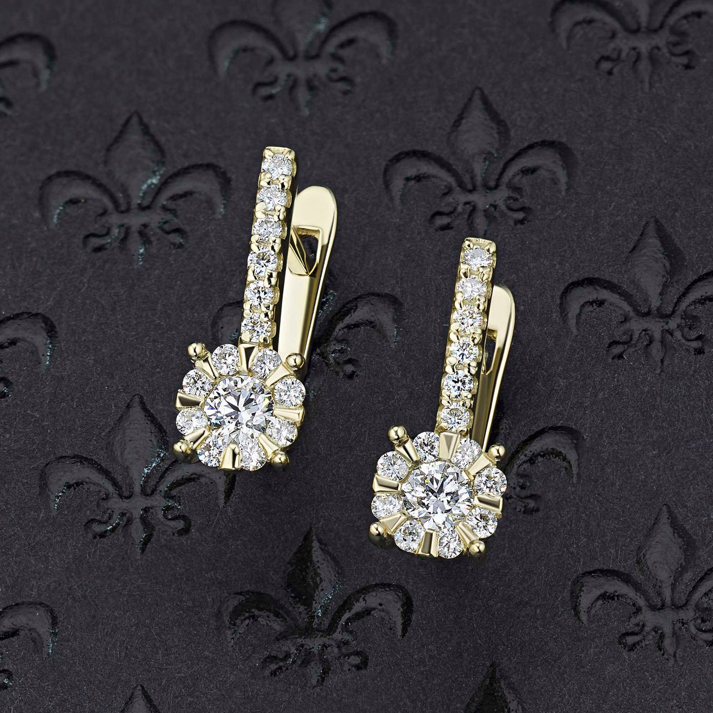 14K Yellow Gold Earrings with Natural Diamonds 7.990 CT.TW