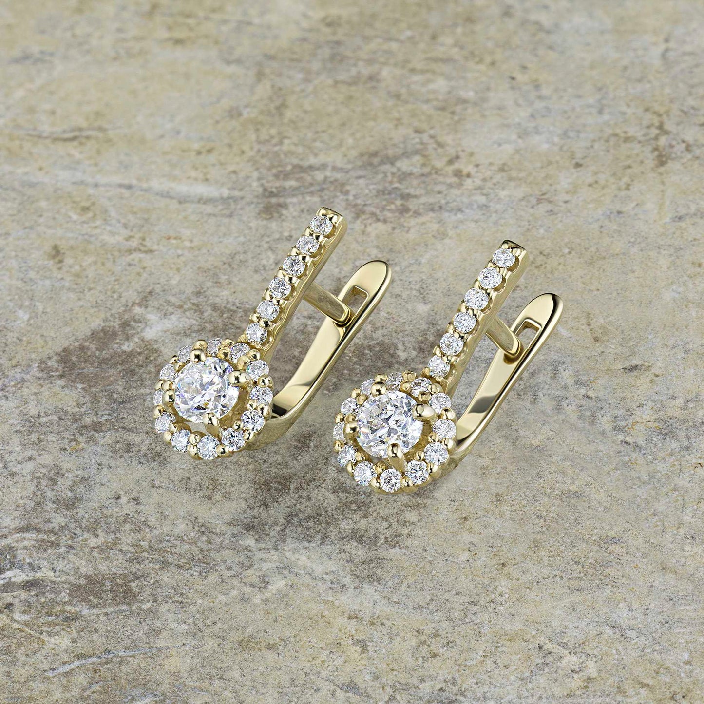 14K Yellow Gold Earrings with Natural Diamonds 10.800 CT.TW