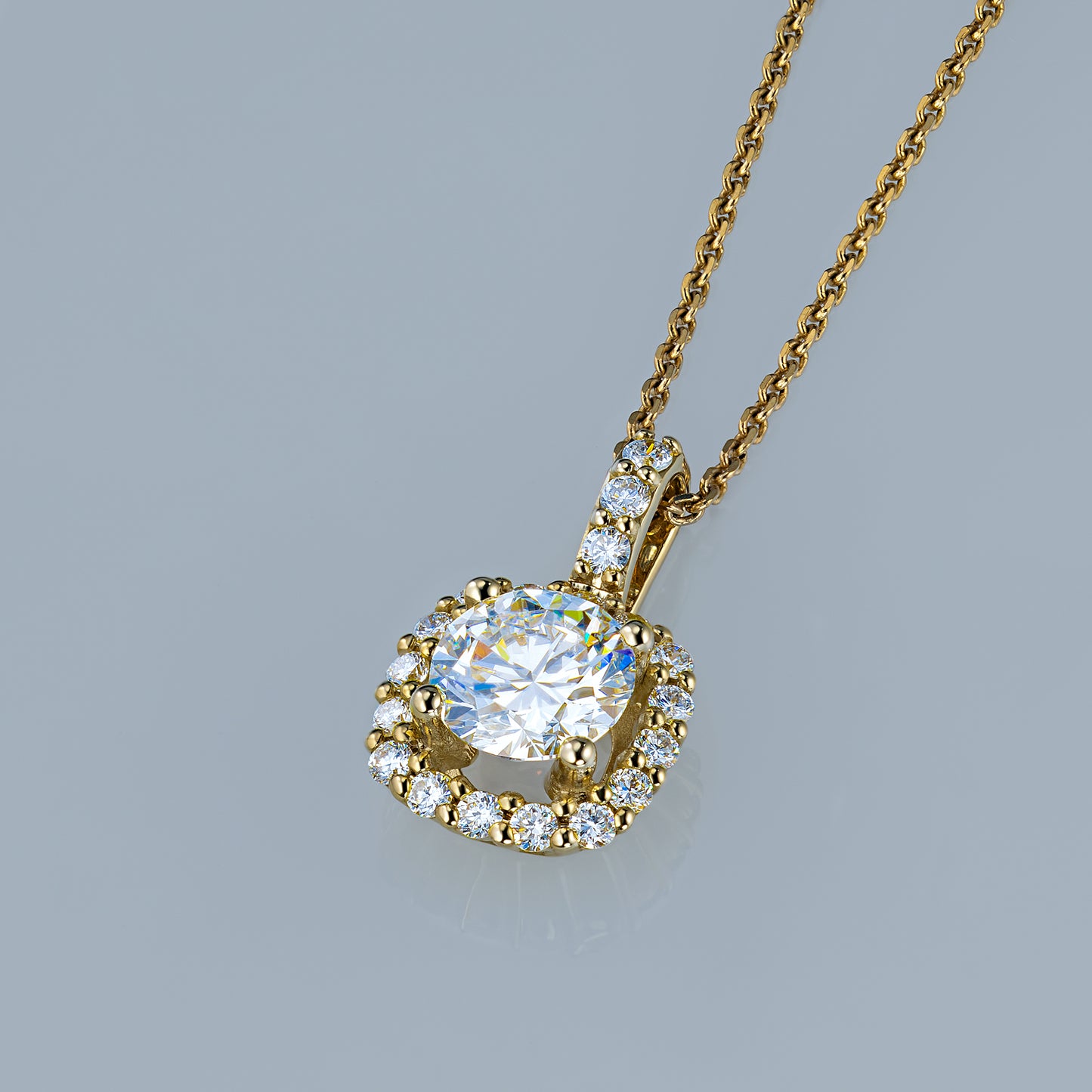 14K Yellow Gold Pendant with Lab-Created Diamonds 5.450 CT.TW