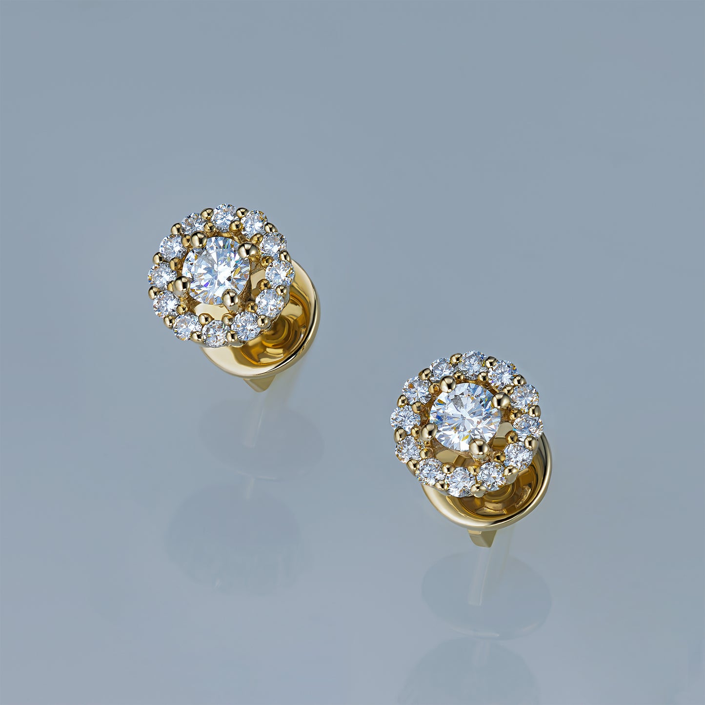 14K Yellow Gold Earring Studs with Natural Diamonds 5.940 CT.TW
