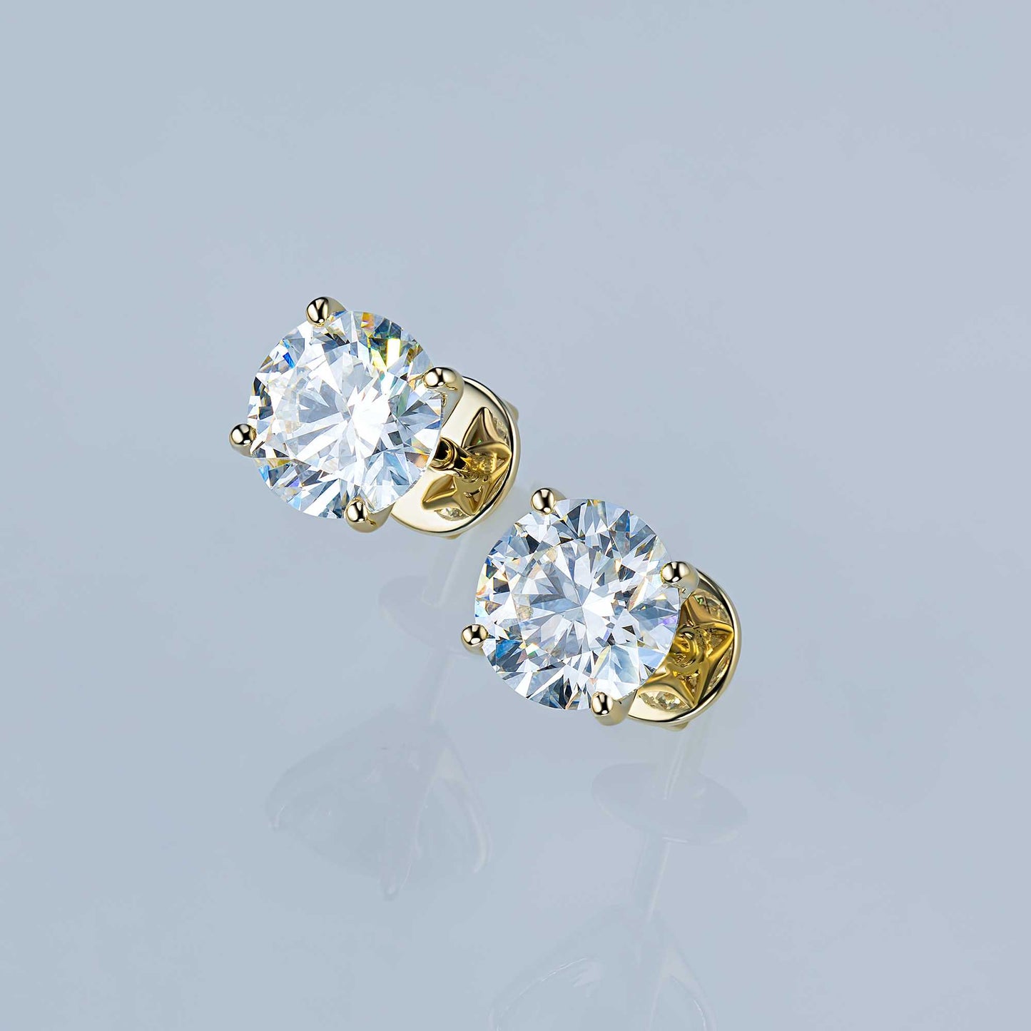 14K Yellow Gold Earring Studs with Lab-Created Diamonds 8.720 CT.TW