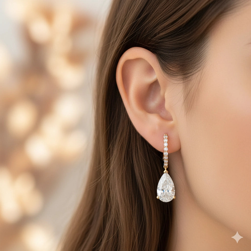 14K Yellow Gold Earrings with Lab-Created Diamonds 21.120 CT.TW