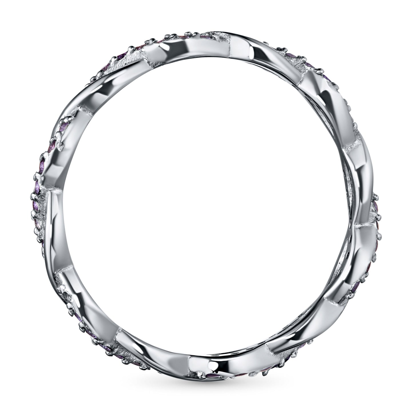 Sterling Silver Ring with Amethyst 0.110 CT.TW