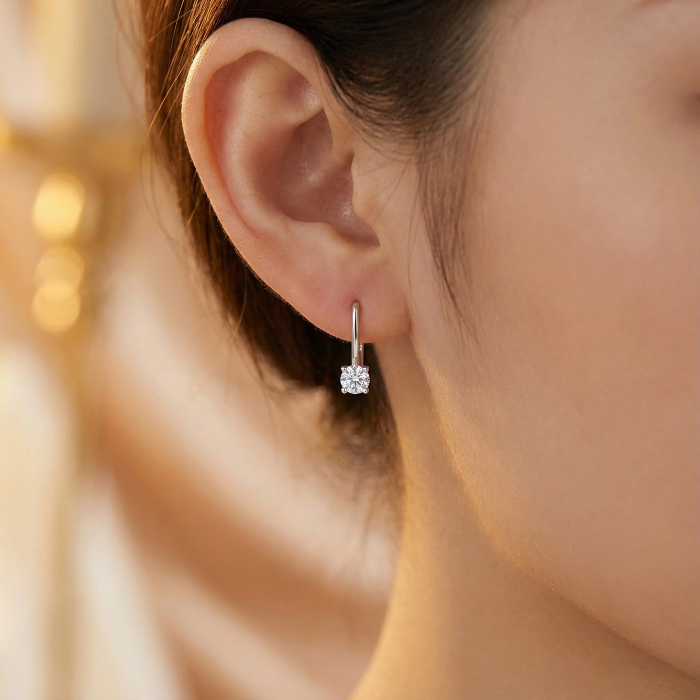 Sterling Silver Earrings with Lab-Created Diamonds 1.140 CT.TW