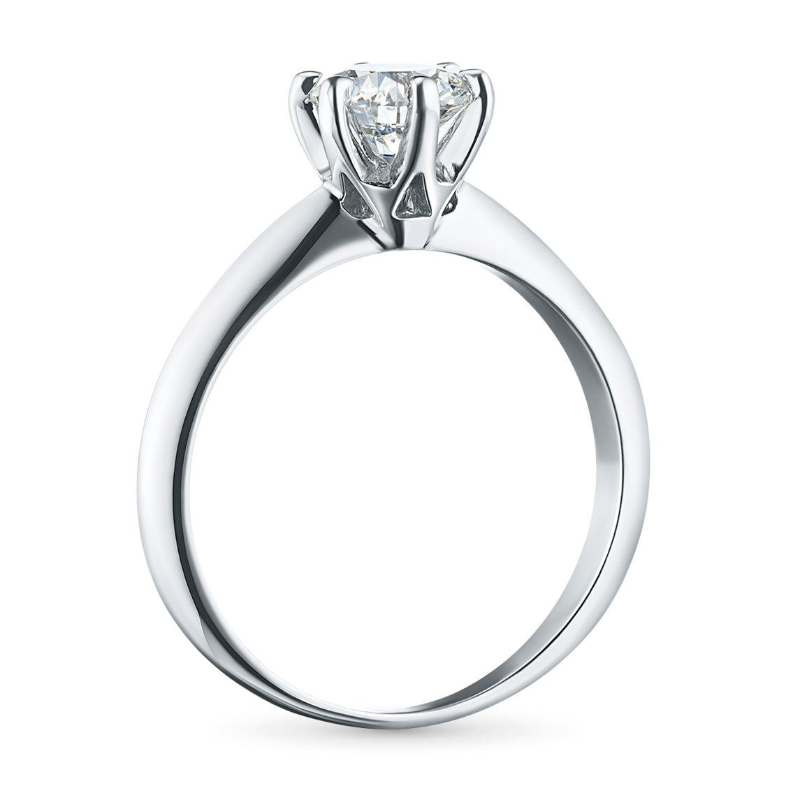 14K White Gold Ring with Natural Diamonds 0.500 CT.TW