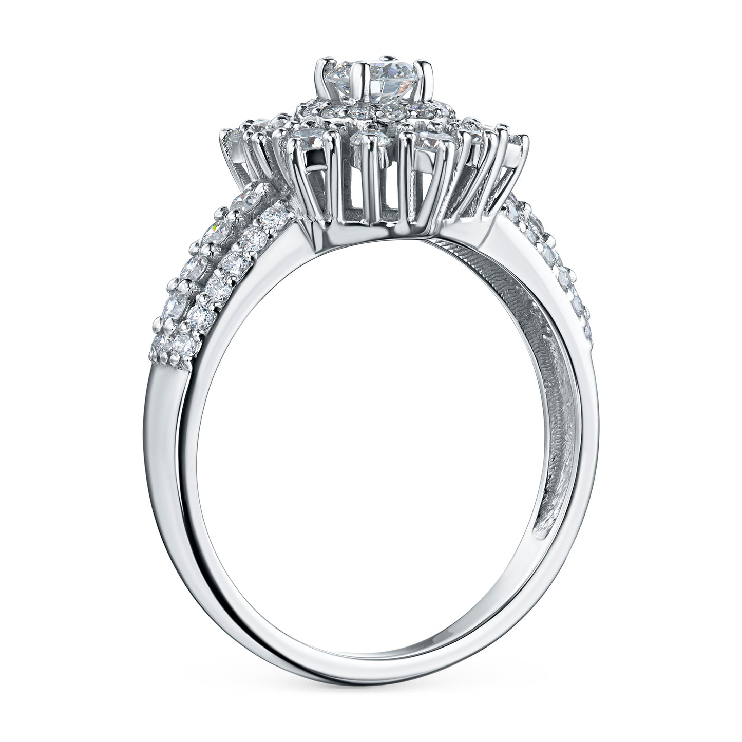14K White Gold Ring with Natural Diamonds 13.970 CT.TW