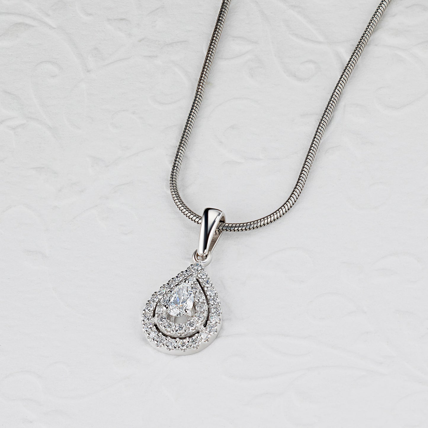 14K White Gold Pendant with Lab-Created Diamonds 9.360 CT.TW