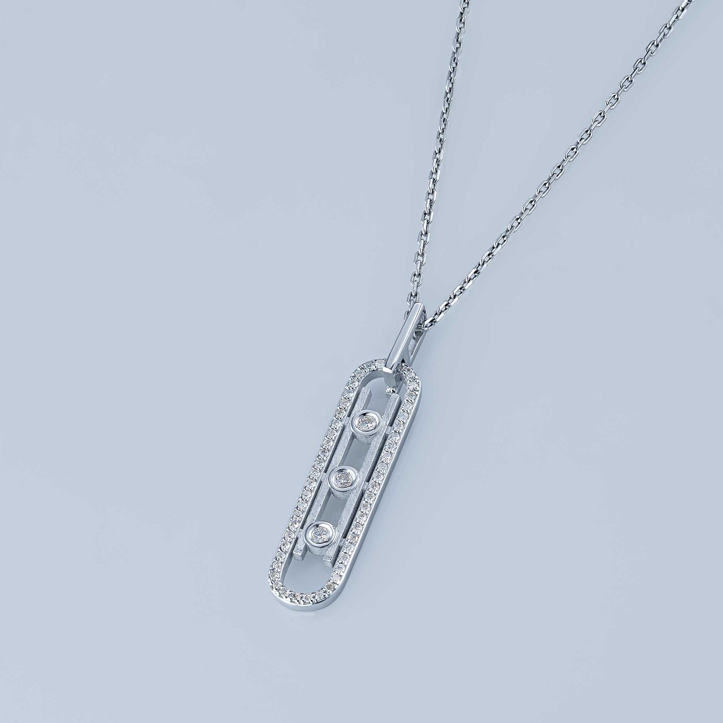 Sterling Silver Pendant with Lab-Created Diamonds 14.400 CT.TW