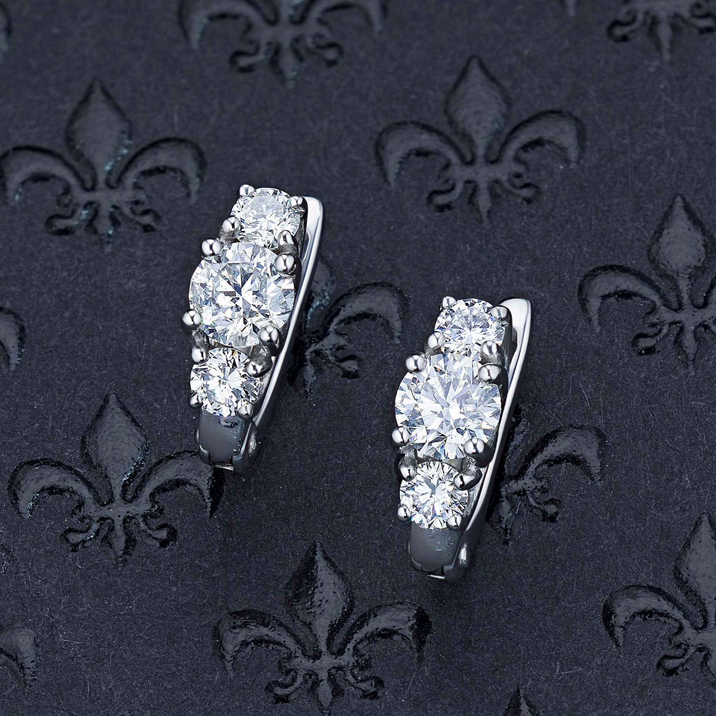 14K Yellow Gold Earrings with Natural Diamonds 2.500 CT.TW