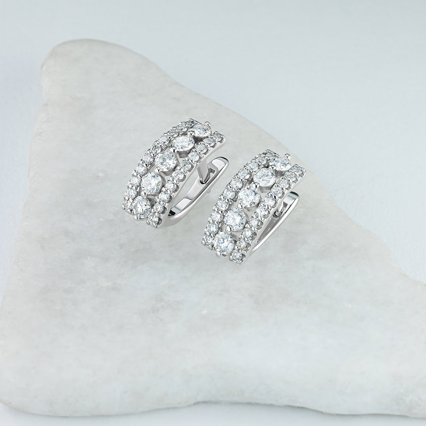14K White Gold Earrings with Lab-Created Diamonds 28.190 CT.TW