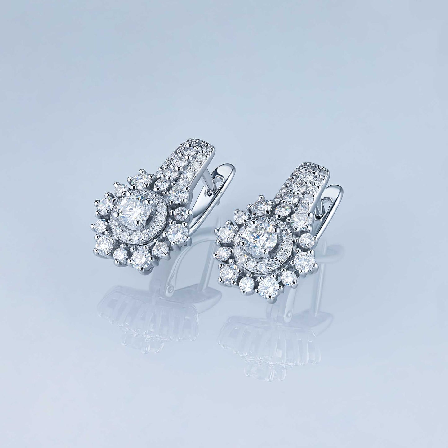 14K White Gold Earrings with Natural Diamonds 26.440 CT.TW