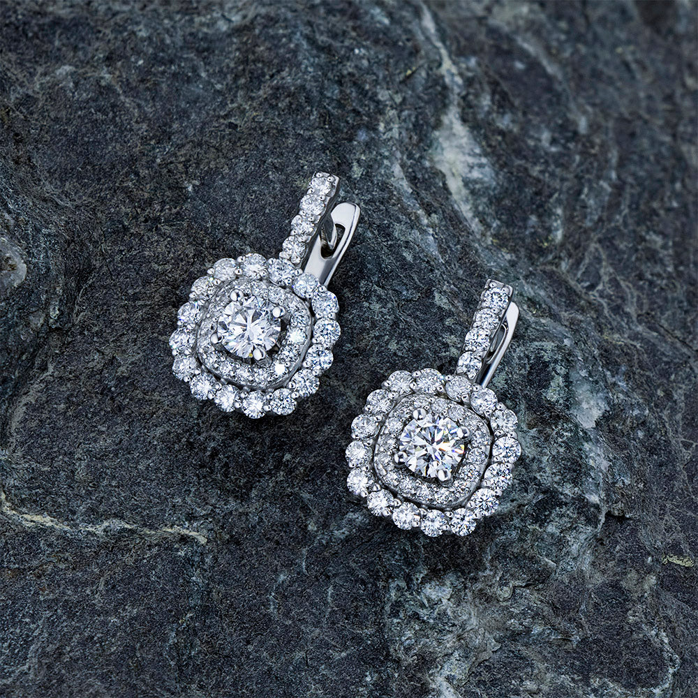 14K White Gold Earrings with Lab-Created Diamonds 28.090 CT.TW