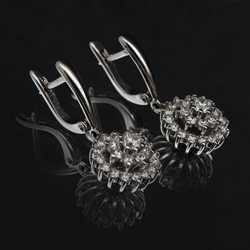 14K White Gold Earrings with Natural Diamonds 26.310 CT.TW