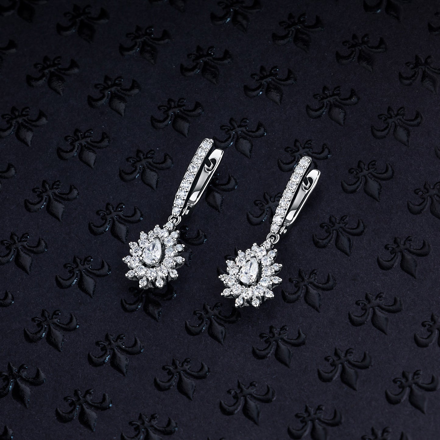 14K White Gold Earrings with Lab-Created Diamonds 18.500 CT.TW