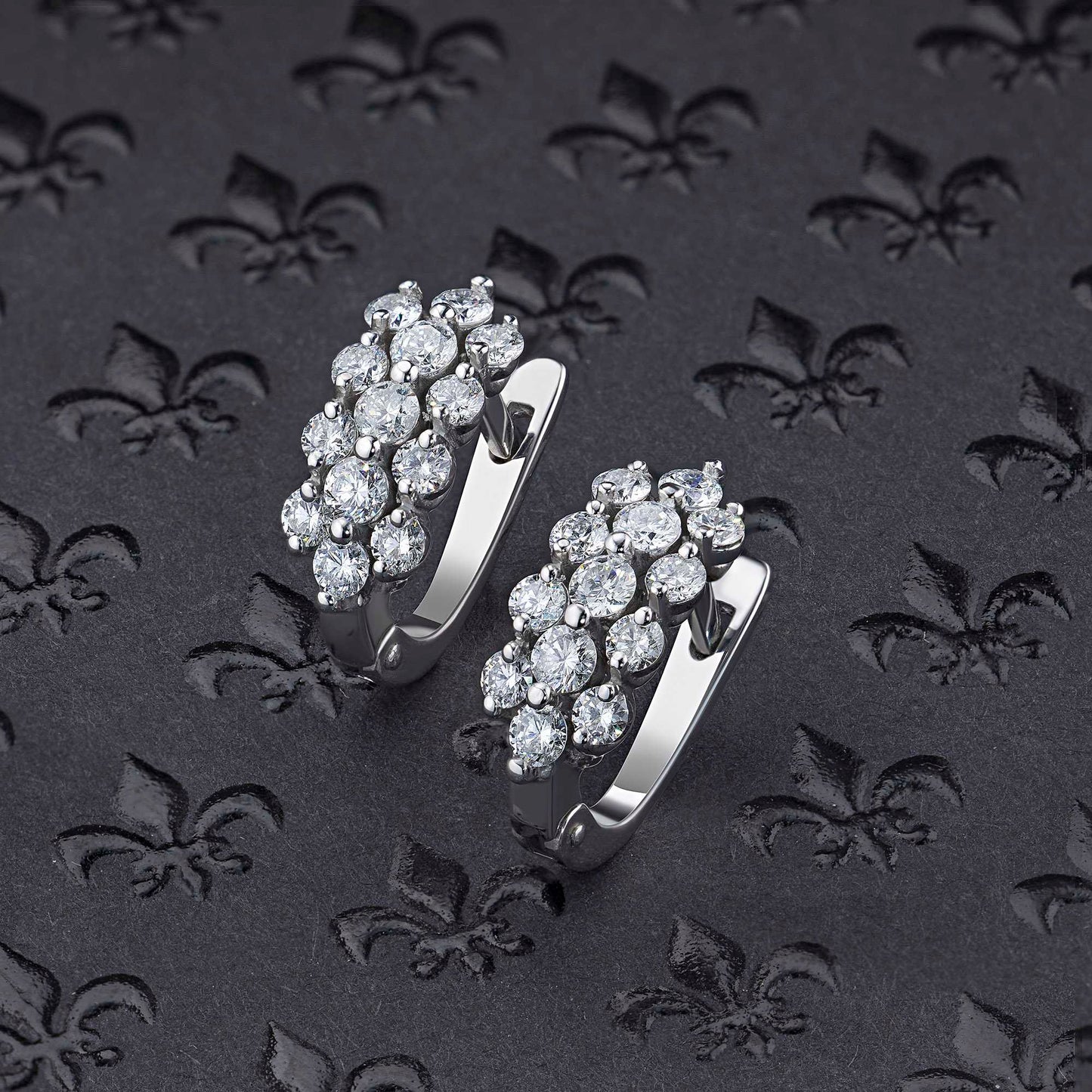 14K White Gold Earrings with Lab-Created Diamonds 15.160 CT.TW