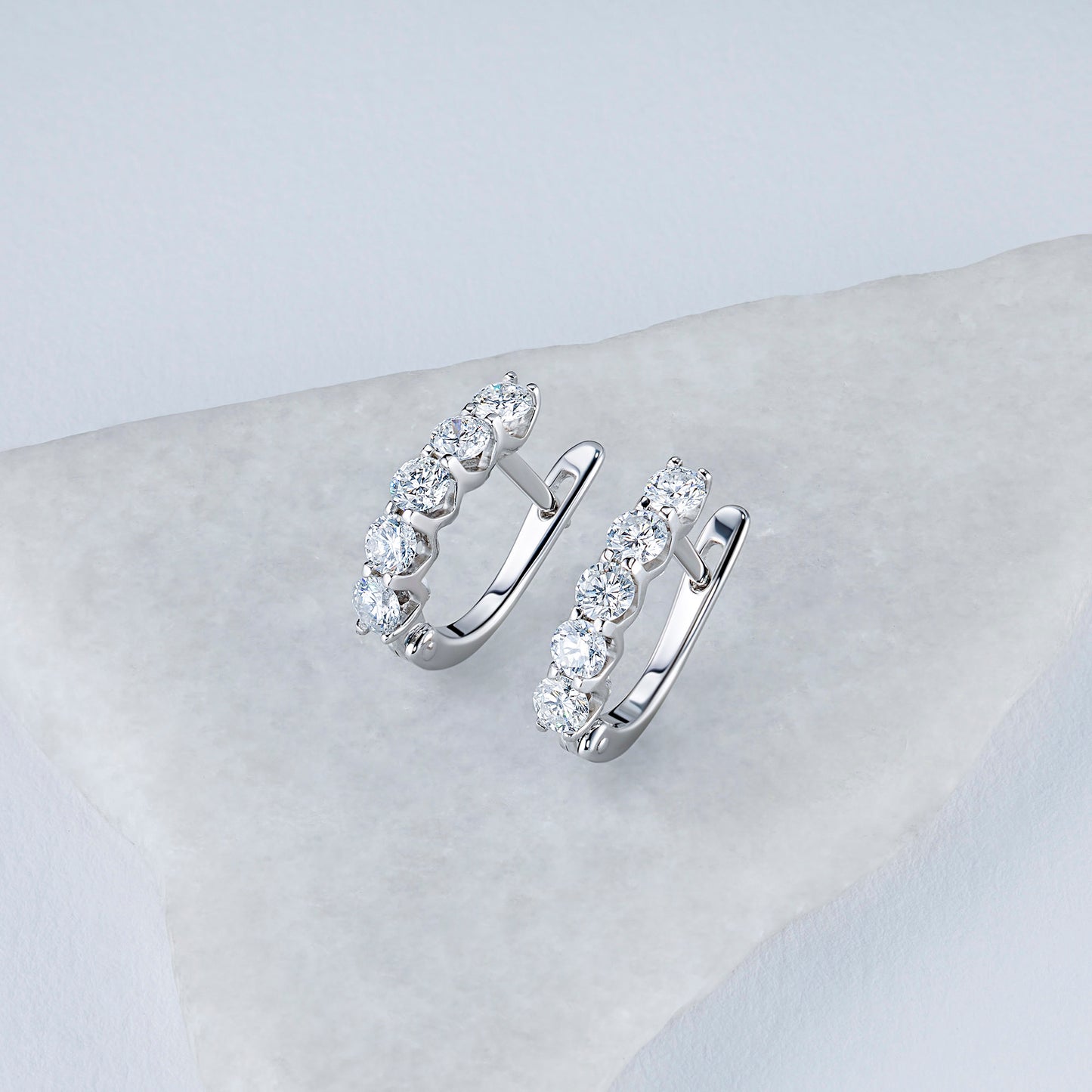 14K White Gold Earrings with Natural Diamonds 13.100 CT.TW