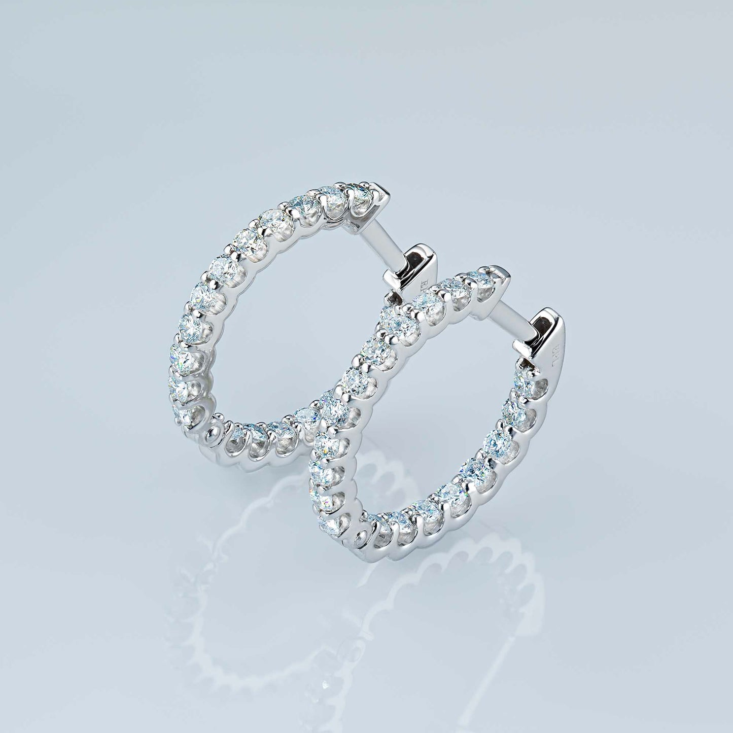 14K White Gold Earrings with Lab-Created Diamonds 50.160 CT.TW