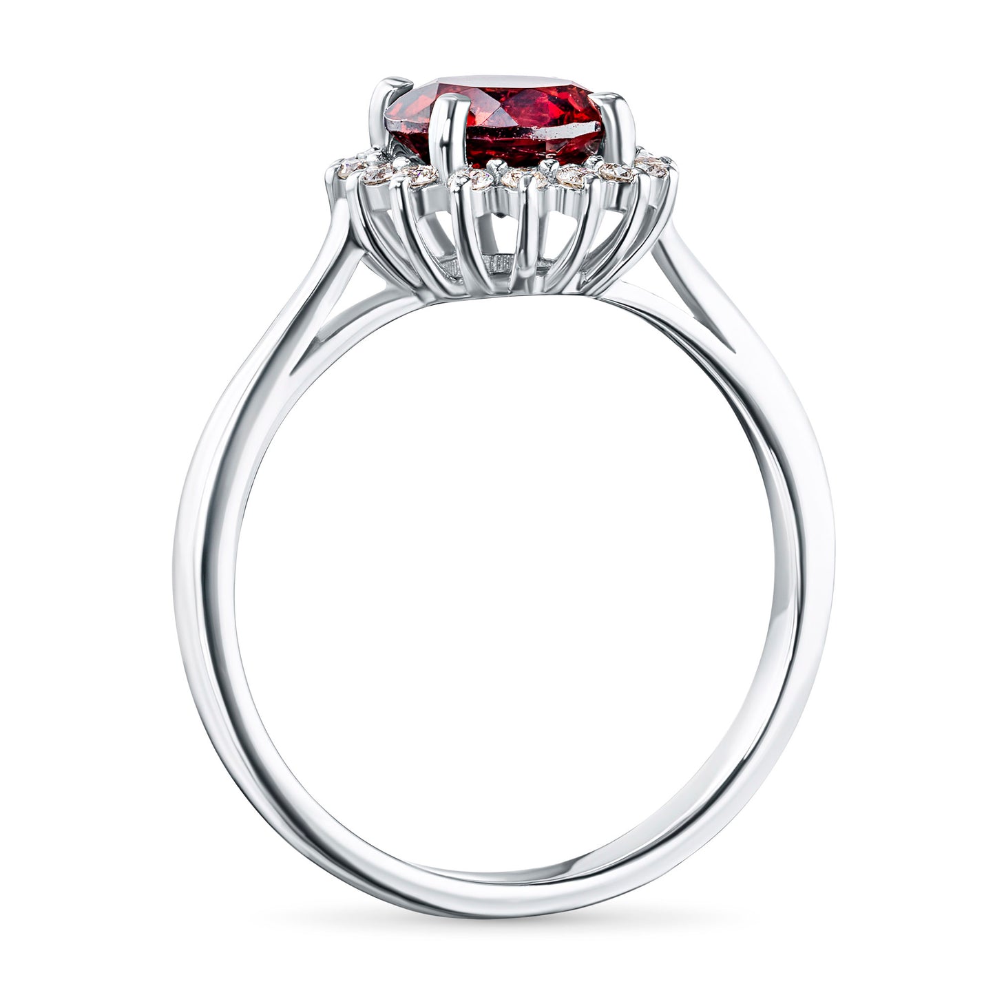 14K White Gold Ring with Tanzanite and Lab-Created Diamonds 3.010 CT.TW