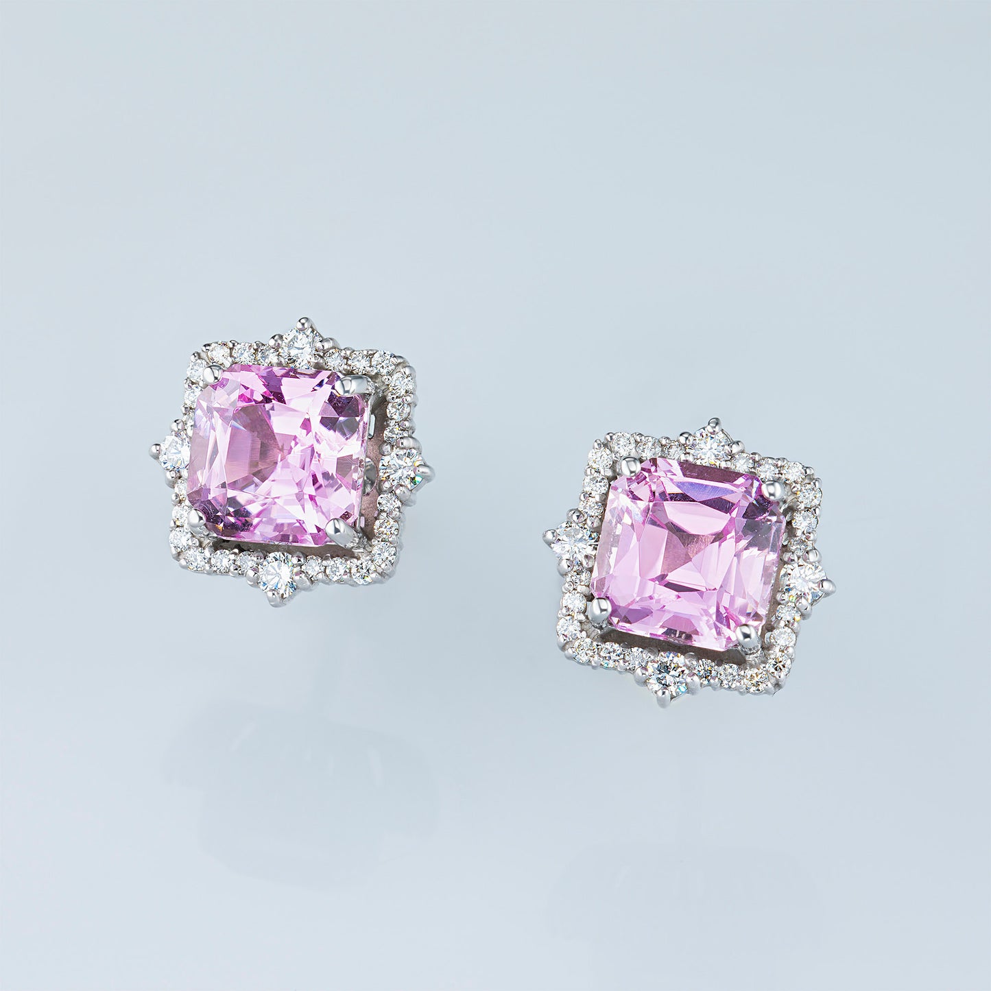 14K Yellow Gold Earring Studs with Garnet and Lab-Created Diamonds 14.950 CT.TW