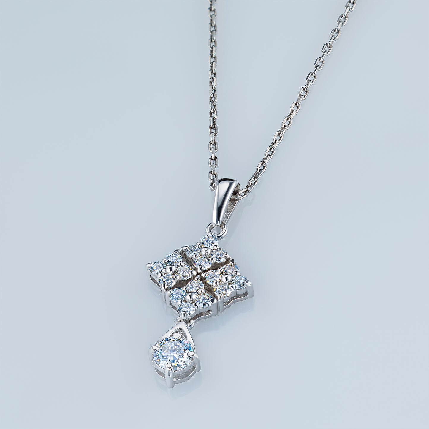14K White Gold Pendant with Lab-Created Diamonds 7.210 CT.TW