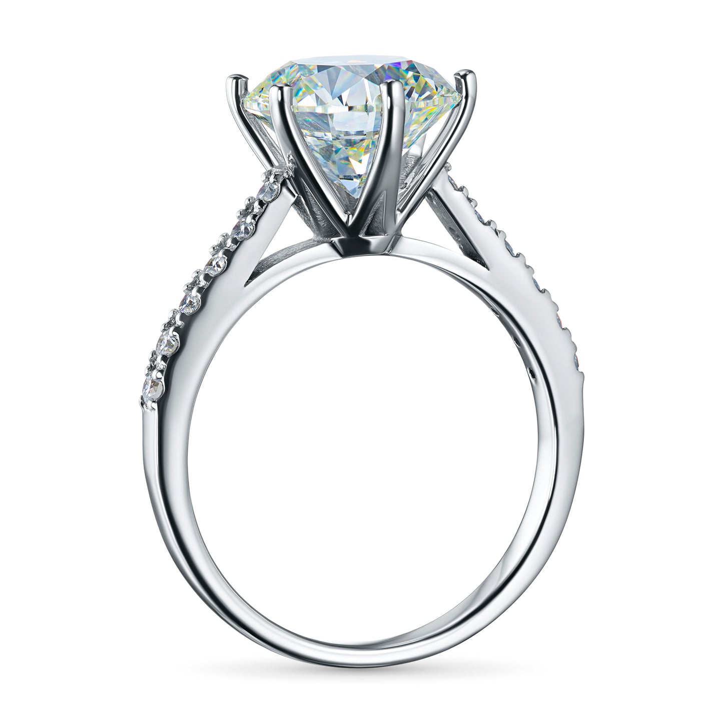 14K White Gold Ring with Lab-Created Diamonds 6.000 CT.TW
