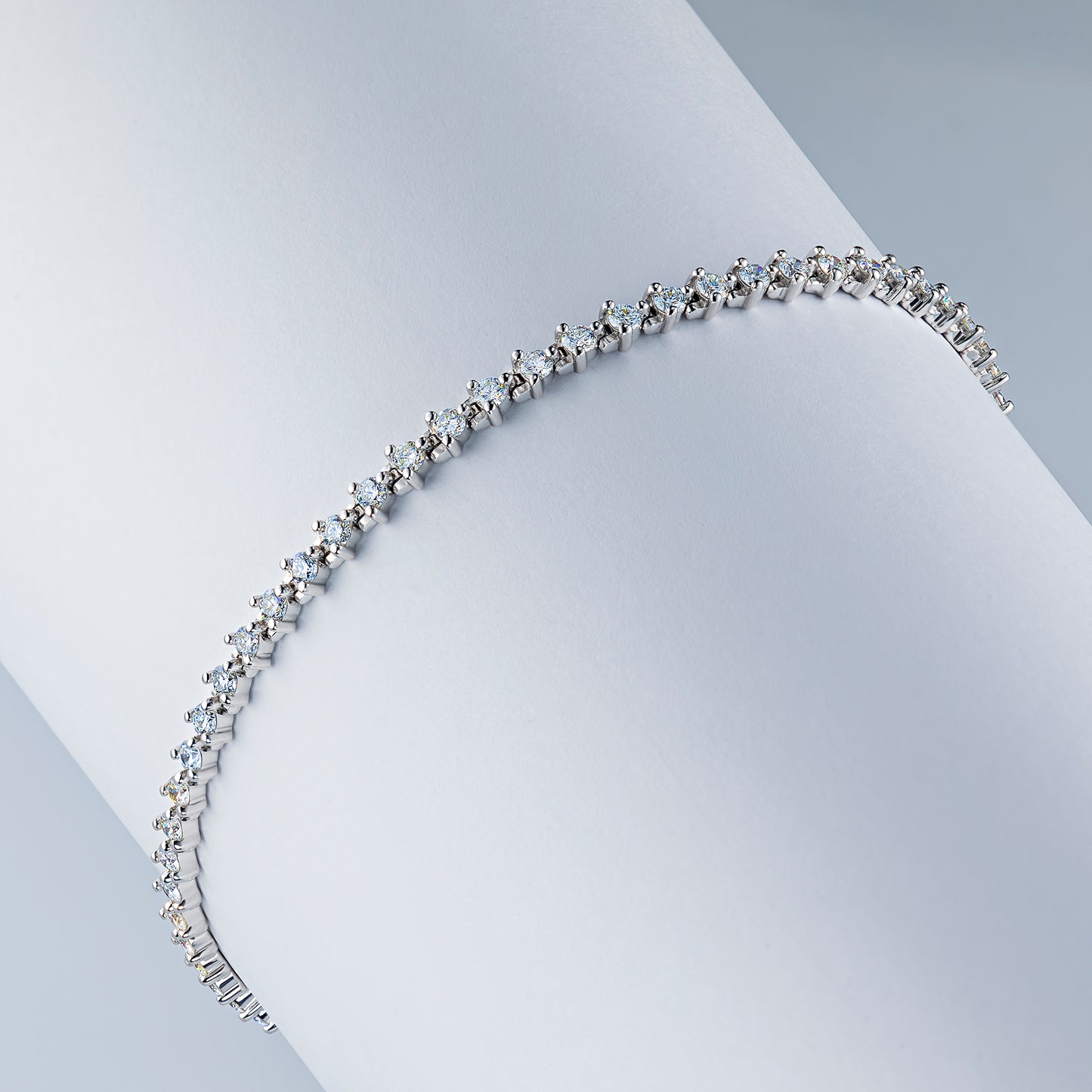 14K White Gold Bracelet with Lab-Created Diamonds 95.370 CT.TW
