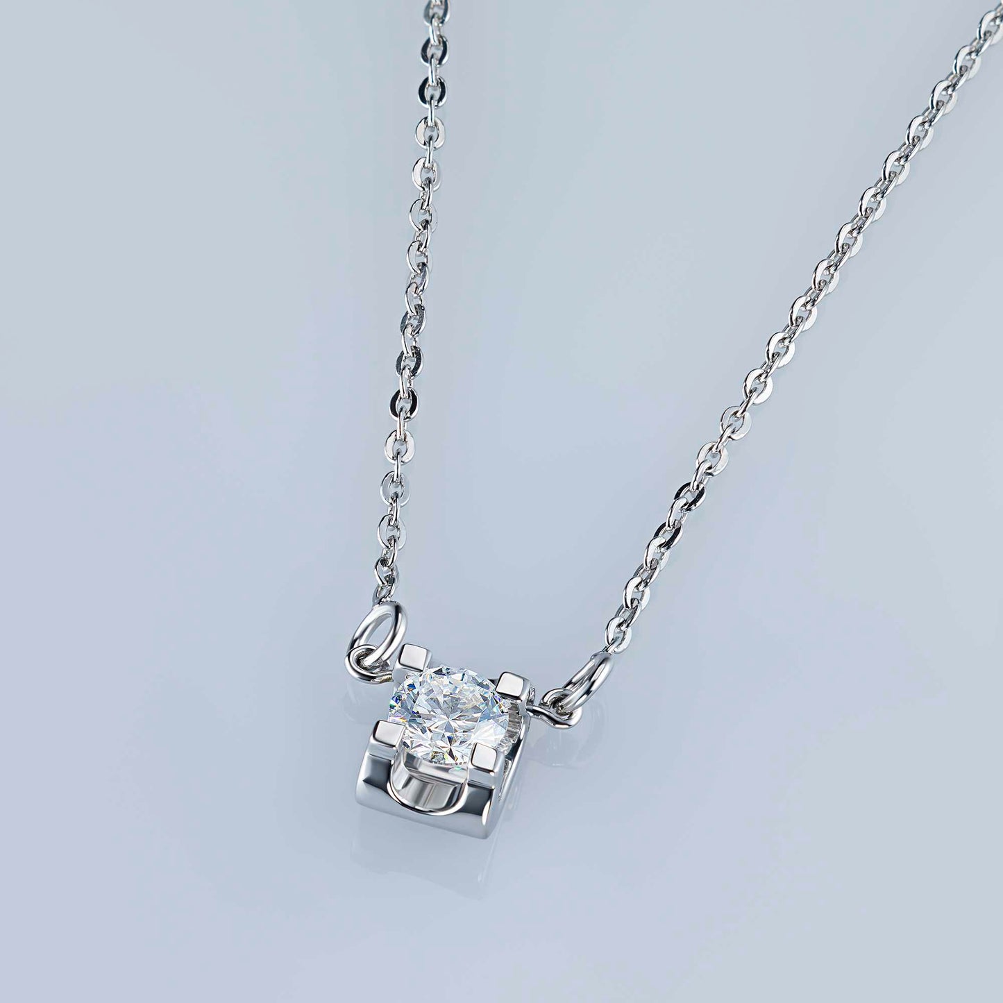 14K White Gold Necklace with Lab-Created Diamonds 1.070 CT.TW
