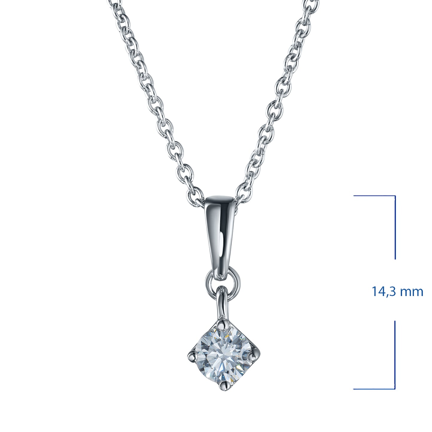 14K White Gold Necklace with Lab-Created Diamonds 0.510 CT.TW