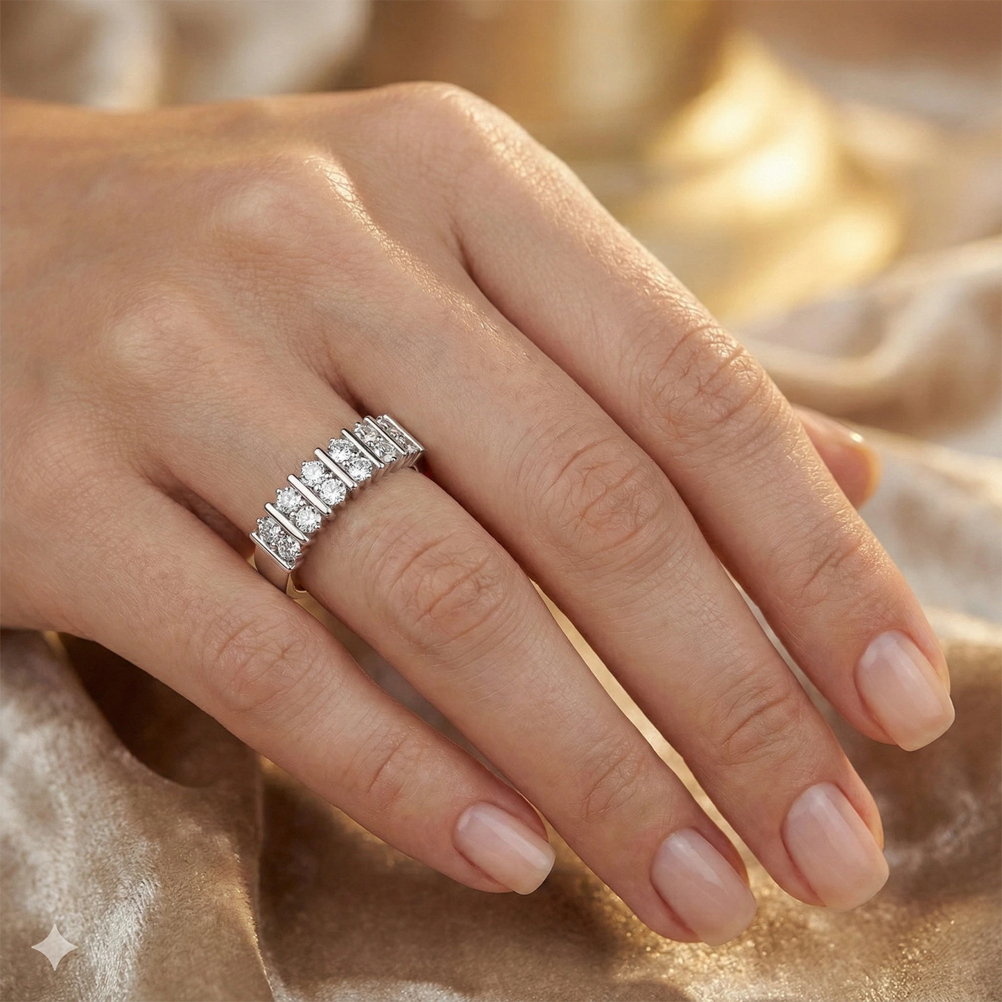14K White Gold Ring with Natural Diamonds 7.240 CT.TW
