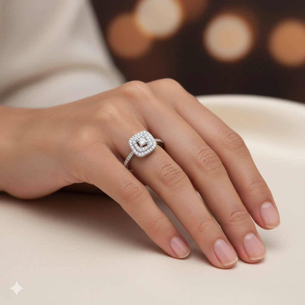 14K White Gold Ring with Natural Diamonds 15.080 CT.TW