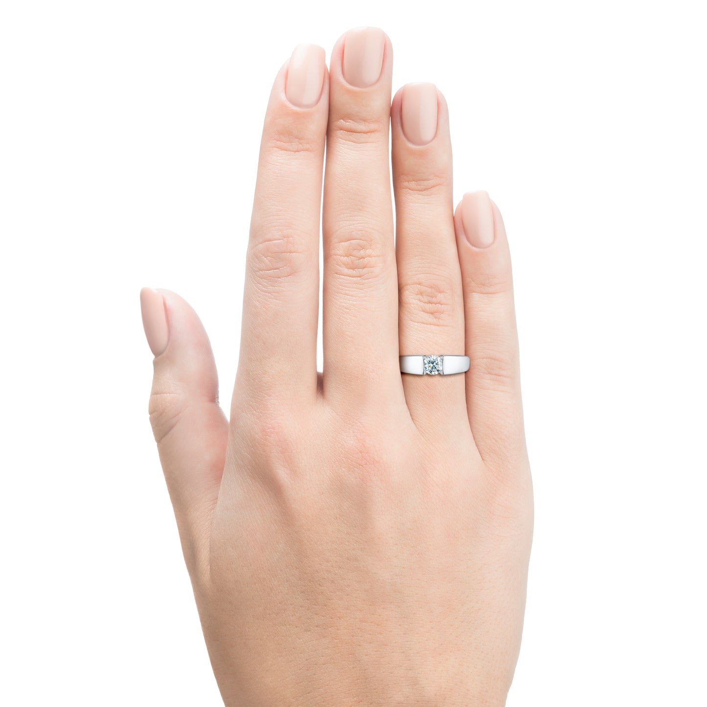 14K White Gold Ring with Lab-Created Diamonds 0.730 CT.TW