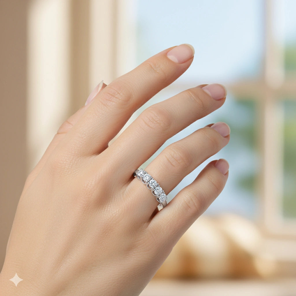 14K White Gold Ring with Natural Diamonds 5.860 CT.TW
