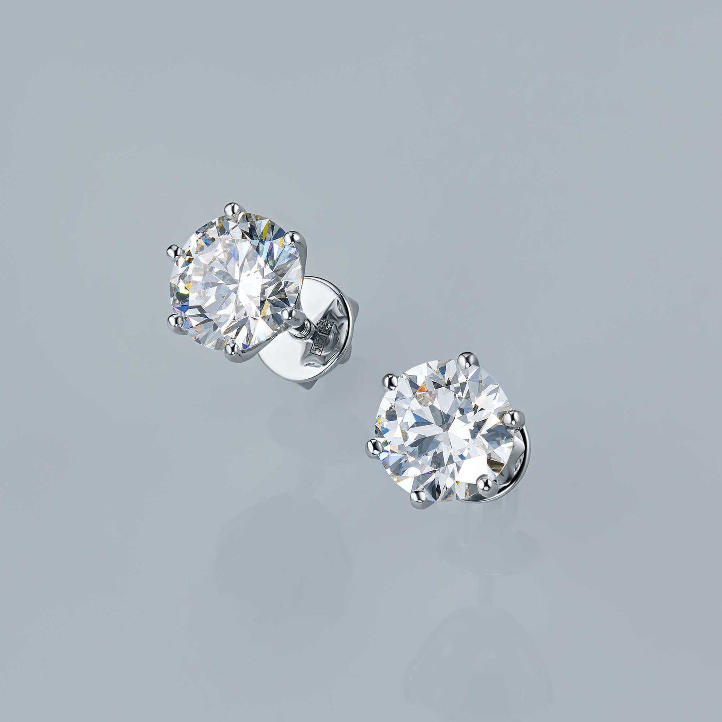 14K White Gold Earring Studs with Lab-Created Diamonds 8.290 CT.TW