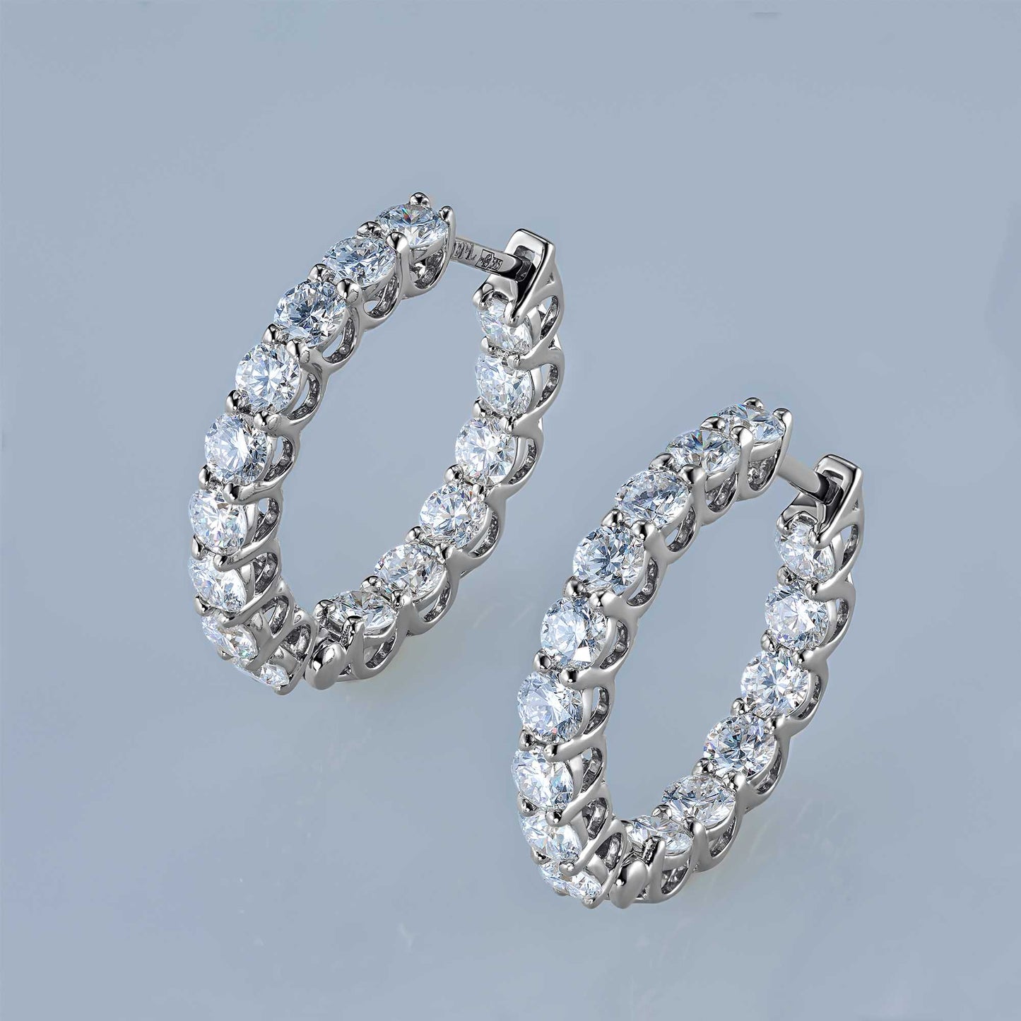 14K White Gold Earrings with Lab-Created Diamonds 105.090 CT.TW