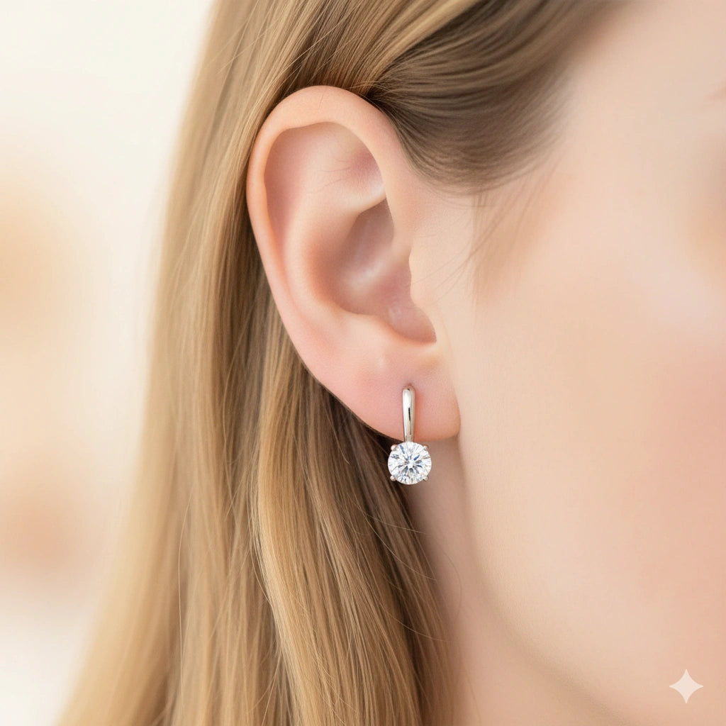 14K White Gold Earrings with Lab-Created Diamonds 6.240 CT.TW
