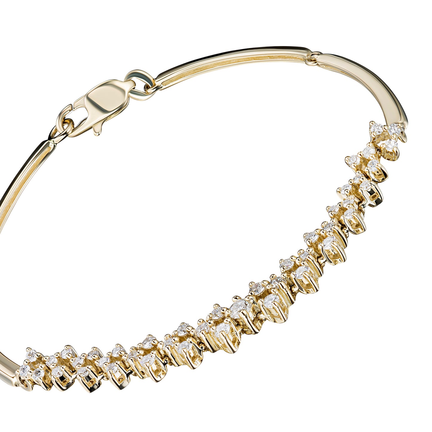 14K Yellow Gold Bracelet with Natural Diamonds 13.470 CT.TW