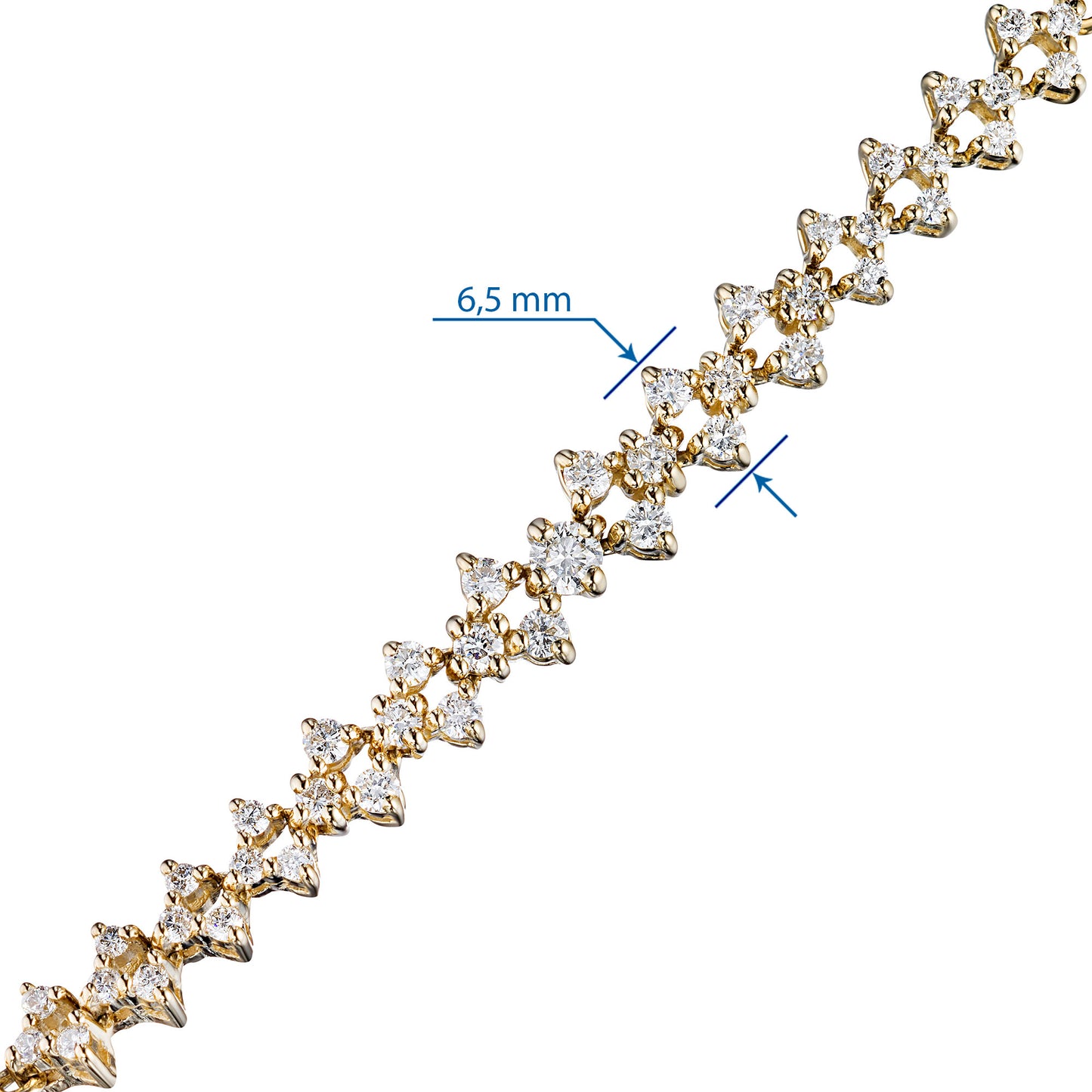 14K Yellow Gold Bracelet with Natural Diamonds 13.470 CT.TW