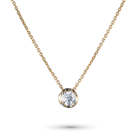 14K Yellow Gold Necklace with Natural Diamonds 0.700 CT.TW