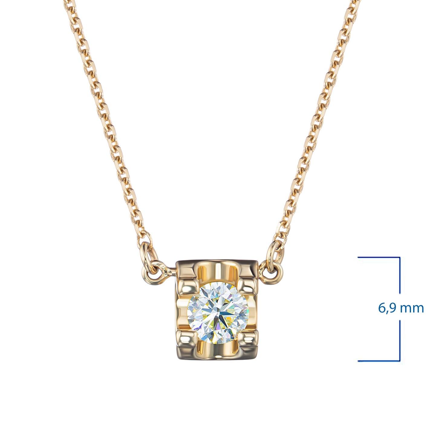 14K Yellow Gold Necklace with Lab-Created Diamonds 1.150 CT.TW