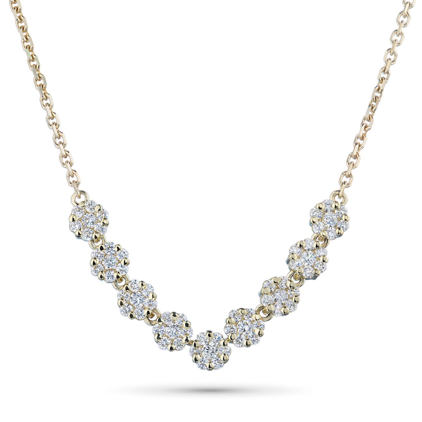 14K Yellow Gold Necklace with Natural Diamonds 37.890 CT.TW