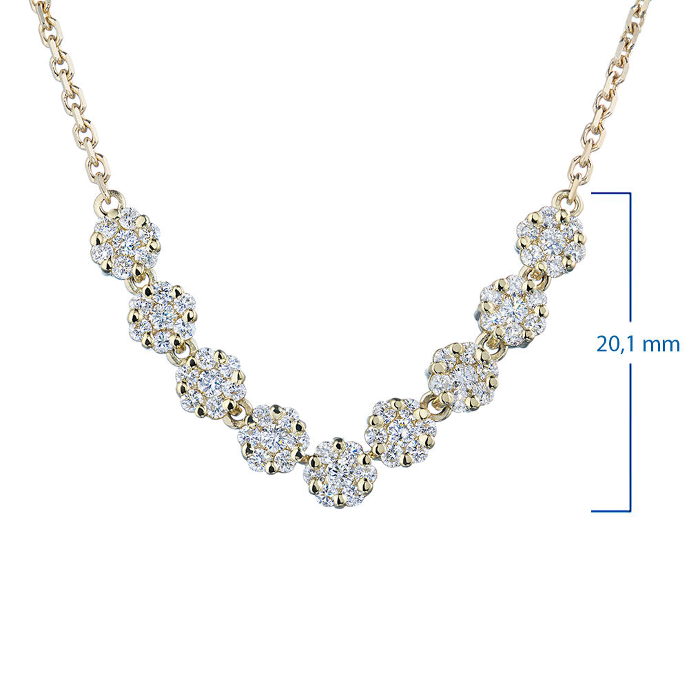 14K Yellow Gold Necklace with Natural Diamonds 37.890 CT.TW