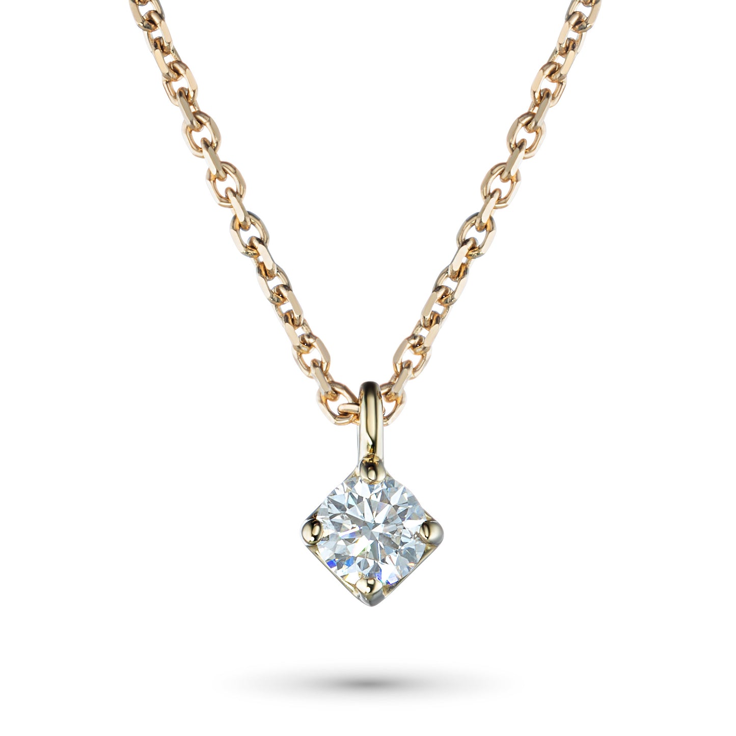 14K Yellow Gold Necklace with Natural Diamonds 1.000 CT.TW