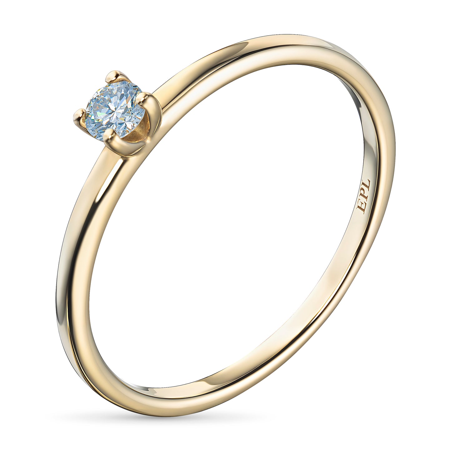 14K Yellow Gold Ring with Natural Diamonds 0.110 CT.TW