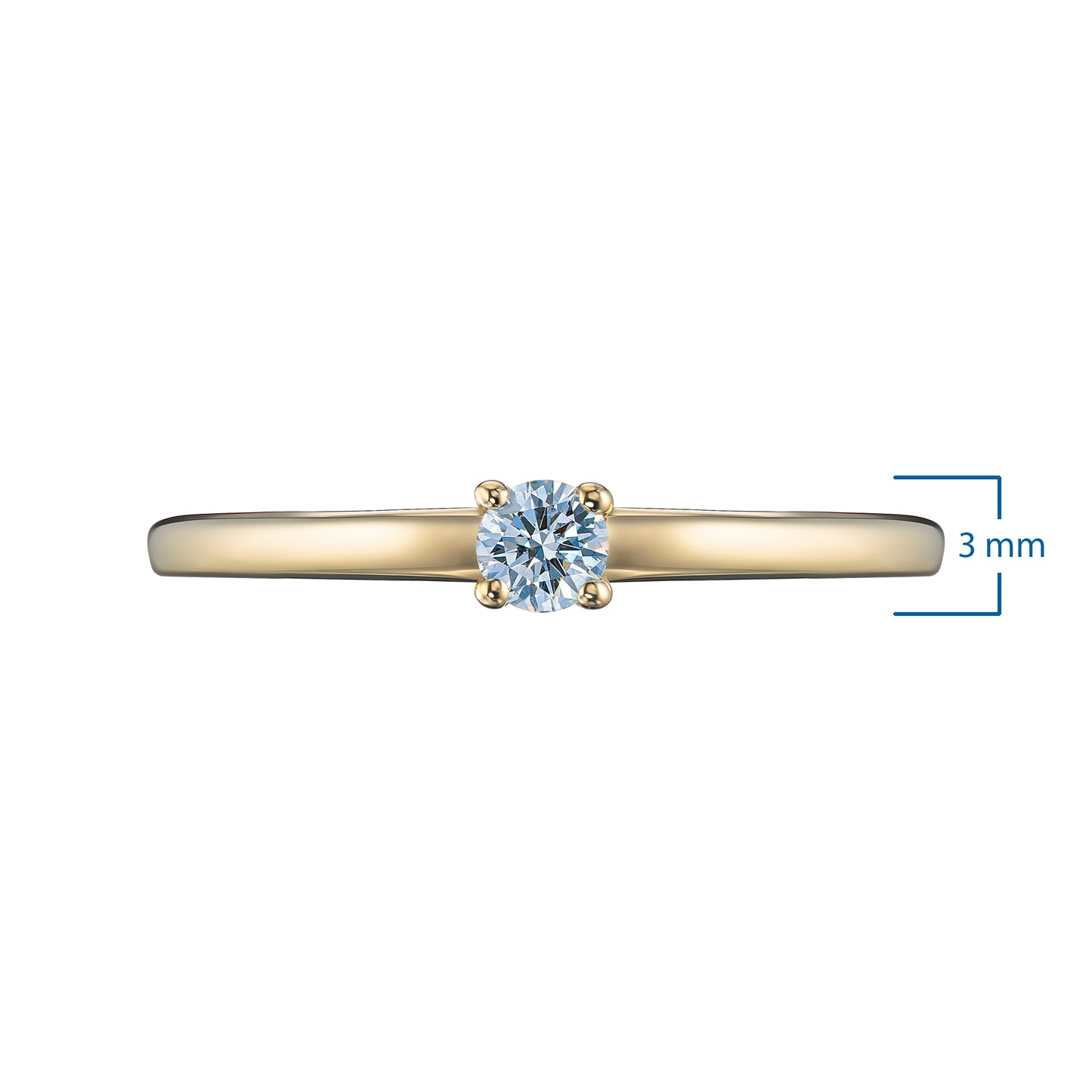 14K Yellow Gold Ring with Natural Diamonds 0.110 CT.TW
