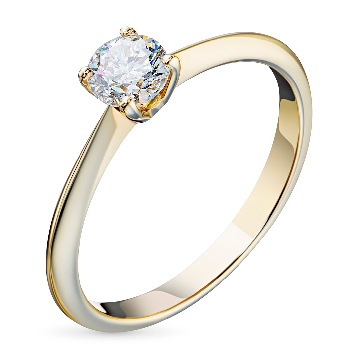 14K Yellow Gold Ring with Natural Diamonds 0.300 CT.TW