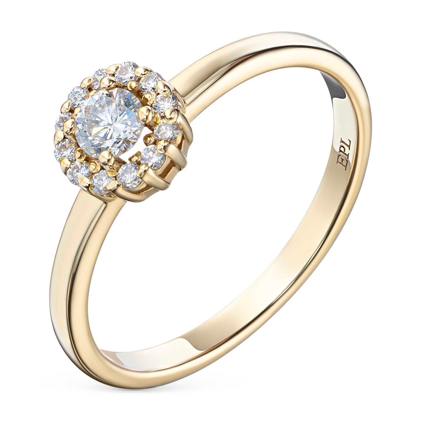 14K Yellow Gold Ring with Natural Diamonds 0.920 CT.TW
