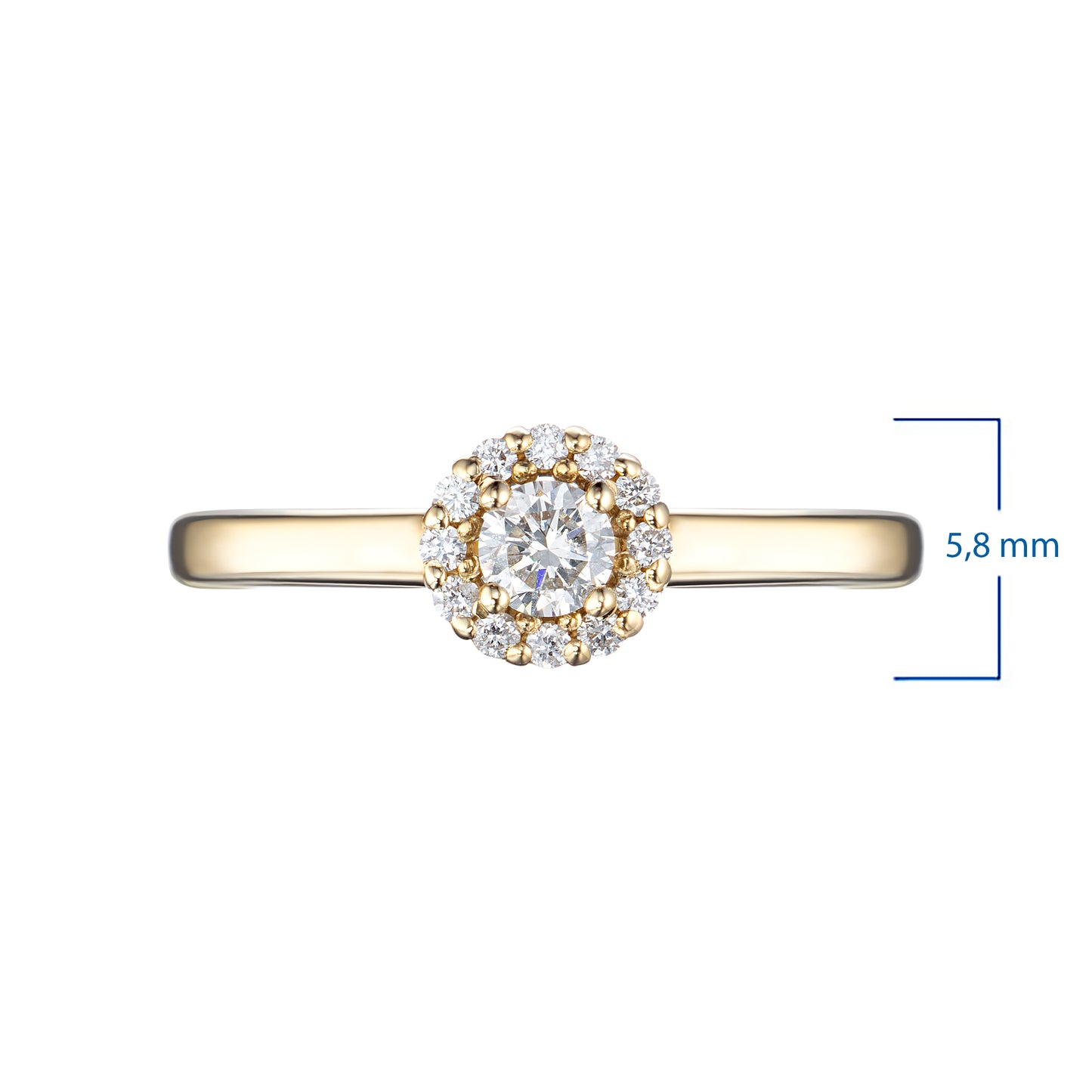 14K Yellow Gold Ring with Natural Diamonds 0.920 CT.TW